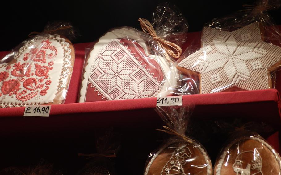 Even the cookies reflect an air of sophistication at the Christmas markets in Vienna, Austria. Some of them were so intricately decorated that they appeared to be wrapped in lace. These fancy cookies, made by a local artist, were sold at the market at Schönbrunn palace in 2011.