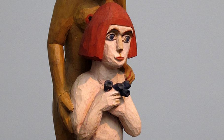 Ernst Ludwig Kirchner's 1924 sculpture "Mother and Child; Woman and Girl" is one of many works by the German artist at the Städel art museum in Frankfurt, Germany.