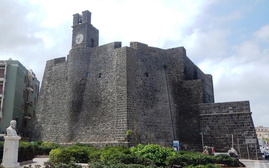 Pantelleria Castle, called the black castle by locals, in the harbor town that shares the same name as the island, dates to the 16th century. It served as a  bastion that defended the port and town entrance.