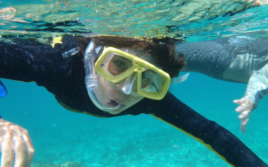 Clear blue waters off the island of Fuerteventura offer the perfect conditions for snorkeling.