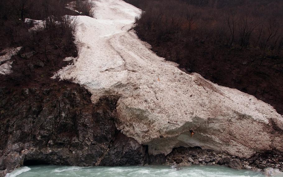The aftermath of an avalanche near Valbona, Albania.