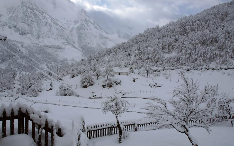 Morning after a snowstorm in Valbona, Albania.