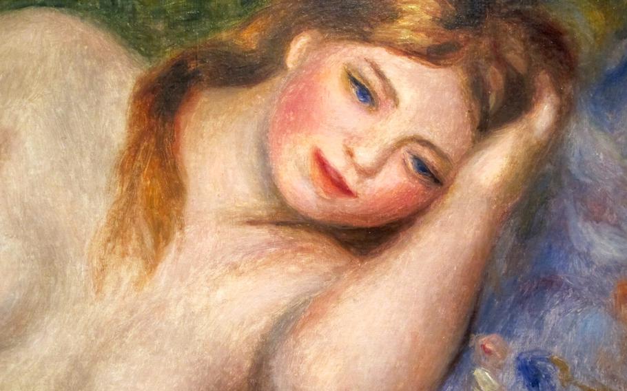 This nude by Auguste Renoir is part of a special exhibition of post-Impressionist artists at the Peggy Guggenheim collection in Venice. Renoir, the exhibition explains, was known for "sensuous colors and dappled brushstrokes focused on the monumental and voluptuous female nude."