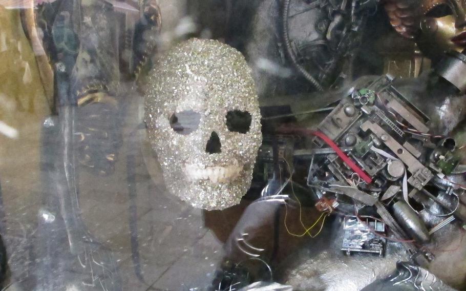 A skull mask is not exactly traditional for the Venice Carnevale, but it is for sale.