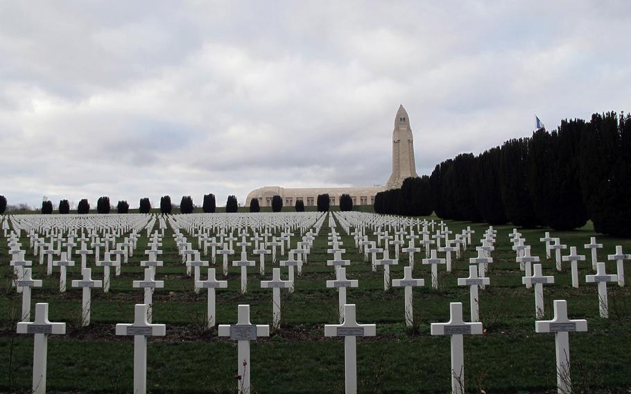The cemetery and ossuary at Verdun, where thousands of French soldiers are buried. About one million troops were either killed or wounded during the epic battle in 1916.
