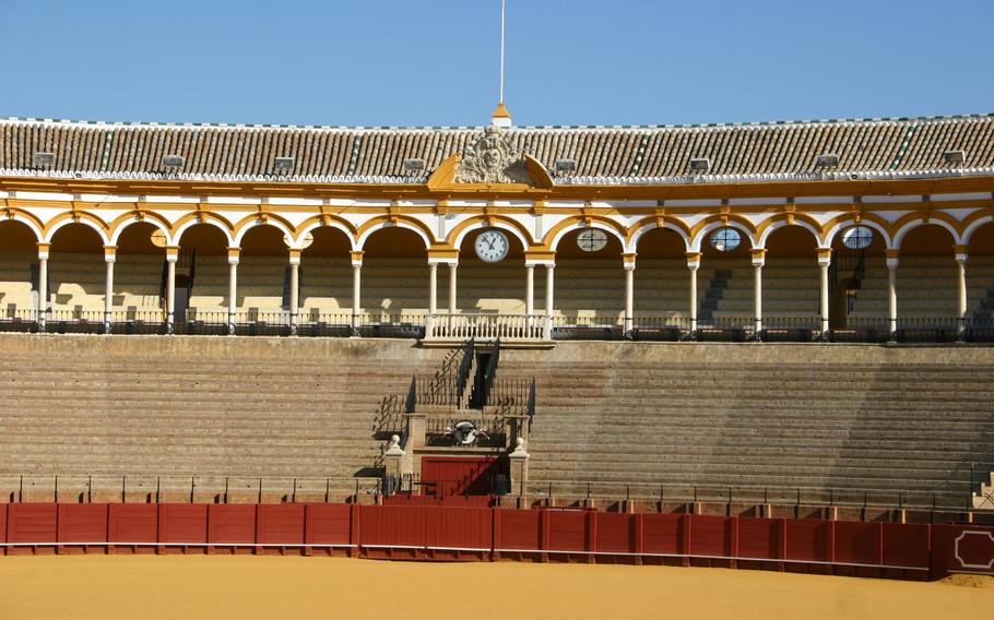 The bullfighting season runs through Oct. 12, 2014, but the museum at the Plaza de Toros bullfighting ring in Seville, Spain, is open year round. 