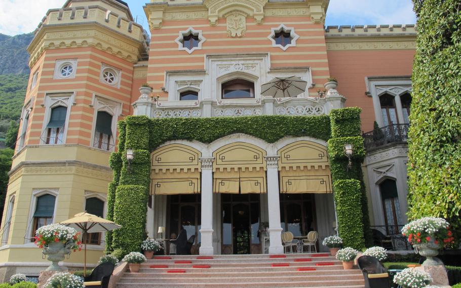 The Grand Hotel a Villa Feltrinelli in Gargnano, Italy, faces Lake Garda, Italy's largest lake.