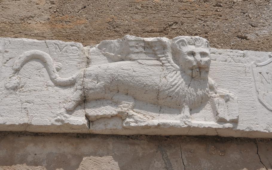 Different variations of the Lion of Saint Mark, the symbol of the once-powerful Venetian empire, can be seen on many buildings around the Friuli-Venezia Giulia and Veneto regions, including the castle at Caneva.