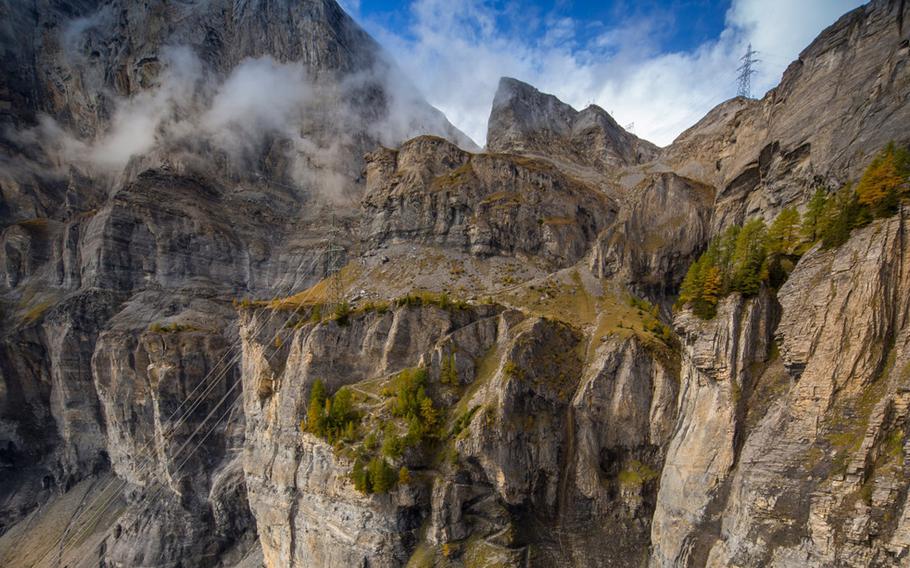 The Lees, Daubenhorn and Gemmi Mountains surrounding Leukerbad, Switzerland, provide a challenging landscape made for hiking, biking and rock-climbing.