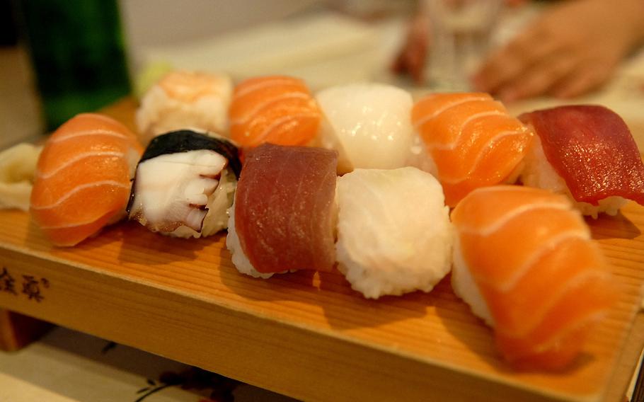 The "nigiri" sushi set at Sushi Hana comes with 10 pieces of sushi and miso soup. The restaurant in Ramstein-Miesenbach, Germany, open about four years, serves Japanese-style sushi.