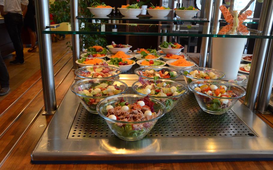 Freshly made salads don't sit long on the shelves at Ristorante Pizzeria Doria in Orsago, Italy.