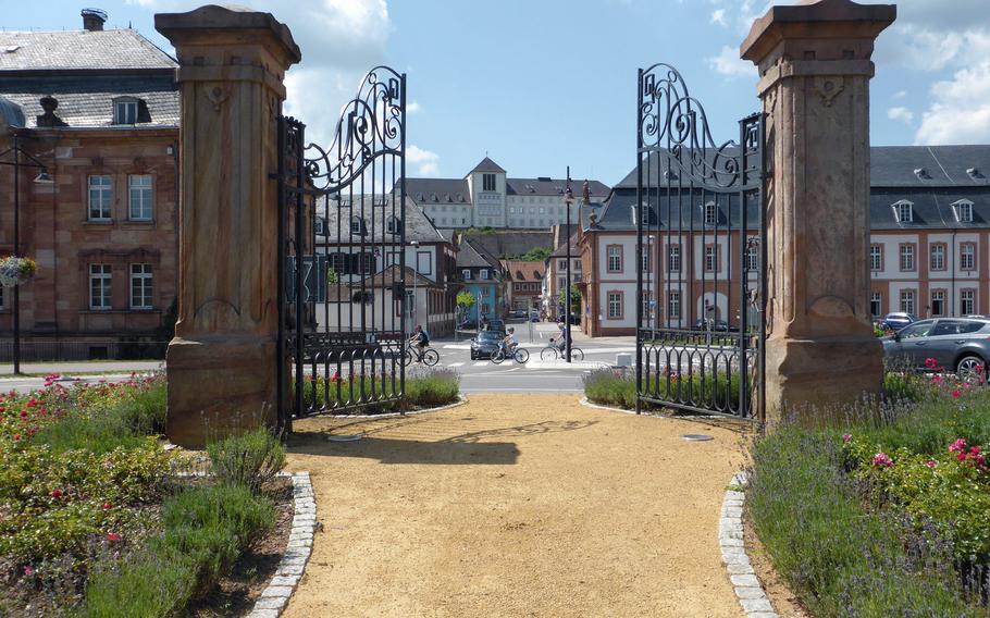 Standing in the middle of a traffic circle, this open gate welcomes visitors to Blieskastel, a town in Germany's Saarland state.