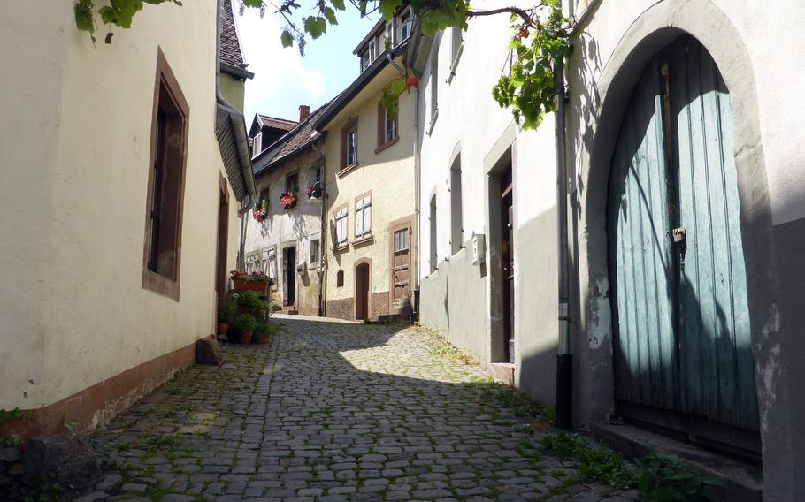An old cobblestone street  in Blieskastel, Germany.  
