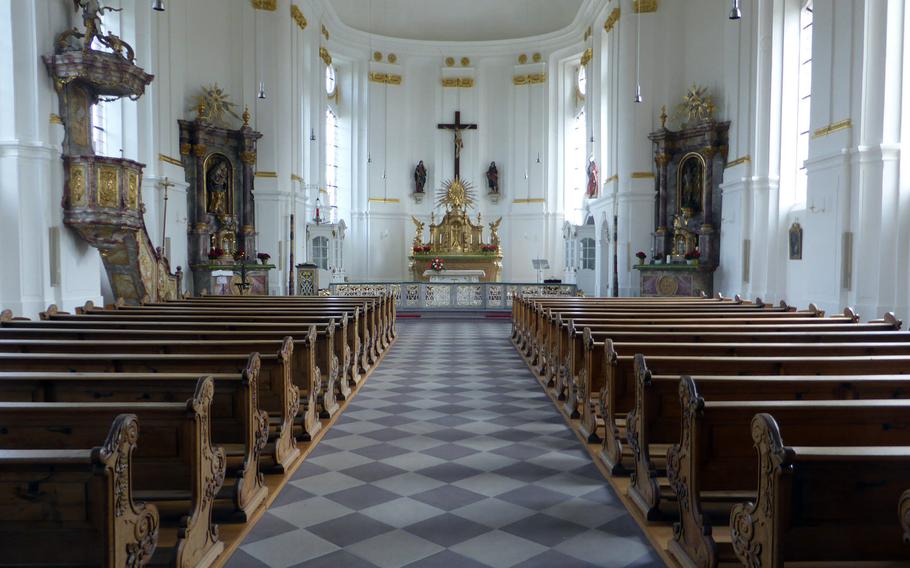 Inside Blieskastel's baroque Schlosskirche. Construction began in 1776 and final touches were done in 1781.