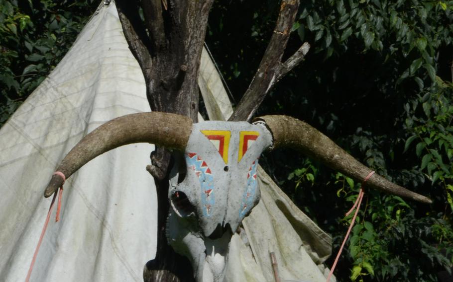 Animal skulls hang on a tree near a tepee at the camp grounds of Agriturismo al Ranch in Budoia, Italy. A one-night stay at the campsite costs 15 euros. Rooms cost 50 euros per person a night.

Jason Duhr/Stars and Stripes