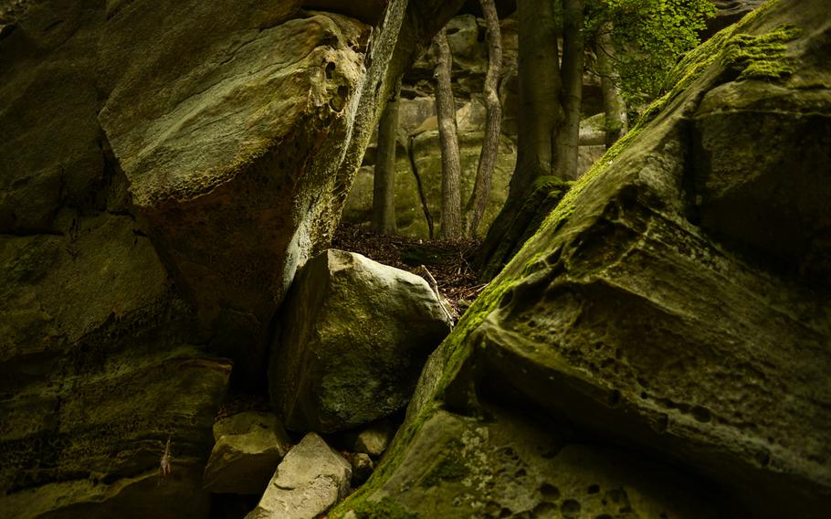 Carved by erosion over thousands of years or more, the sandstone formations keep watch over the  Walking Tour Mullerthal-Consdorf, which loops through the Mullerthal region of Luxembourg.