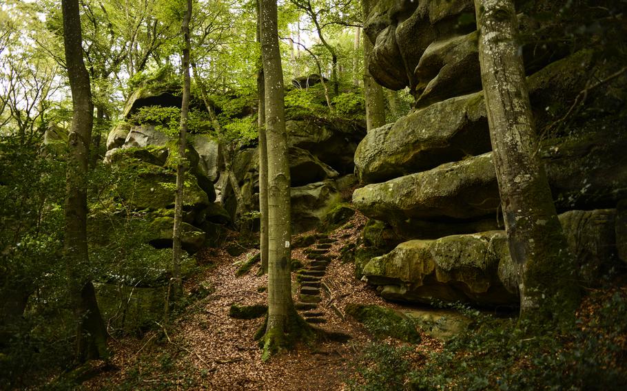 The Walking Tour Mullerthal-Consdorf winds through beautiful sandstone formations.