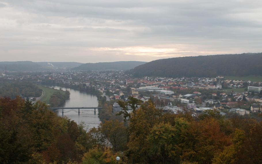 The view from the top of the Hall of Liberation is easily worth the drive. The best view can be accessed only via stairway, but this view of the town of Kelheim, Germany, can be accessed by elevator.