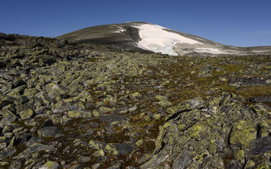 Snohetta, "Snow Hat" in Norwegian, is a 7,500-foot peak in Dovrefjell National Park, Norway, as seen on July 21, 2014.