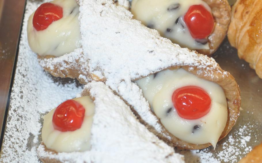 Pasticceria La Dolce Mania specializes in pastries traditionally produced in Naples. But it also has takes on desserts from other areas of Italy, such as these cannoli that are most famously produced in Sicily.