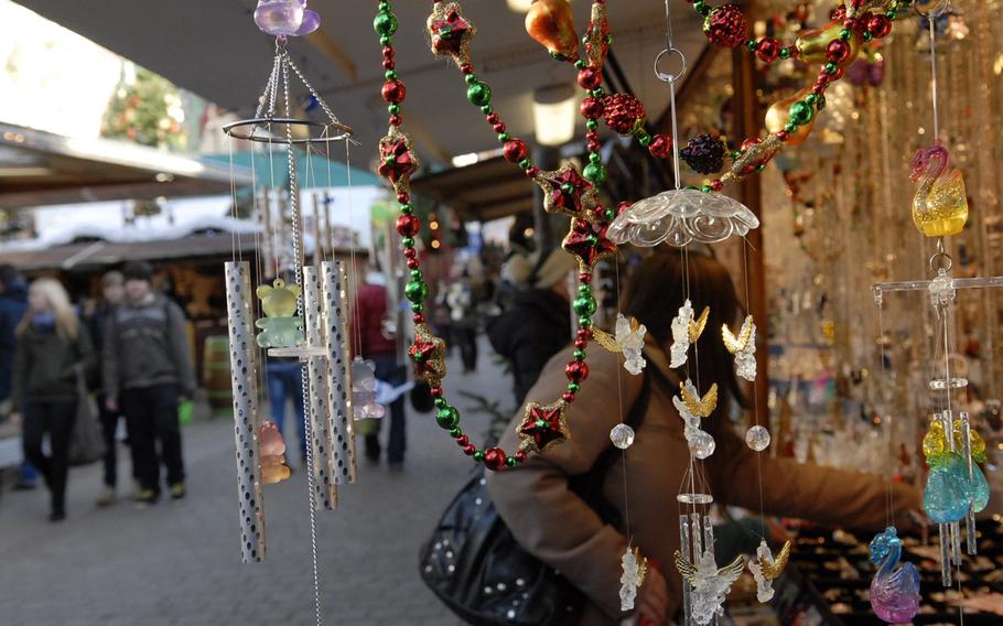 Delicate wind chimes were among some of the exceptional items for sale in December 2013 at the annual Christmas market in Speyer, Germany.