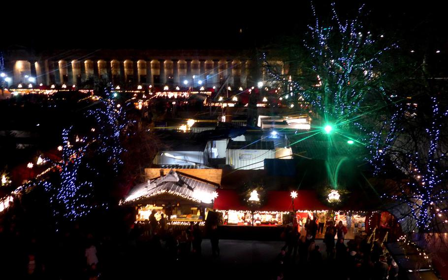 A nighttime view of the European Christmas Market in Edinburgh, Scotland, as seen from the Ferris wheel. The market runs through Jan. 4, 2015.

Michael Abrams/Stars and Stripes