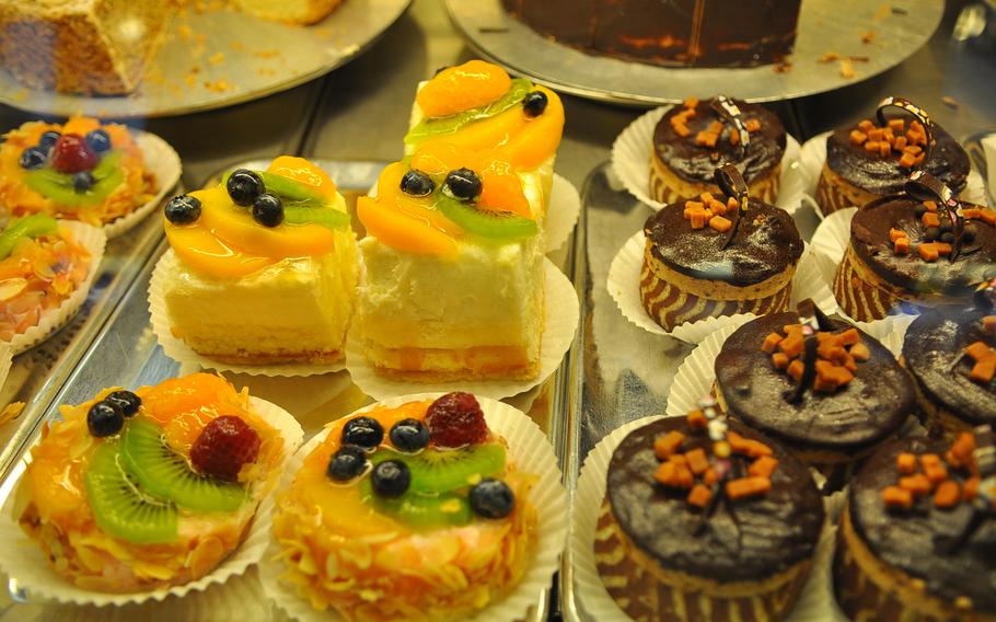 As pretty as they are tempting: Some of the many variety of sweets offered at Café Krummel in Kaiserslautern, Germany. The cafe, operated by German master pastry chef Martin Krummel and his wife, Elisabeth, specializes in pastries, cakes and chocolates.