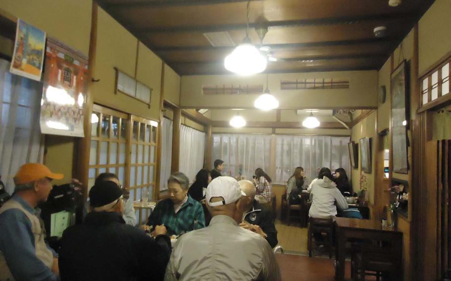 Inside Tempura Daikokuya restaurant.