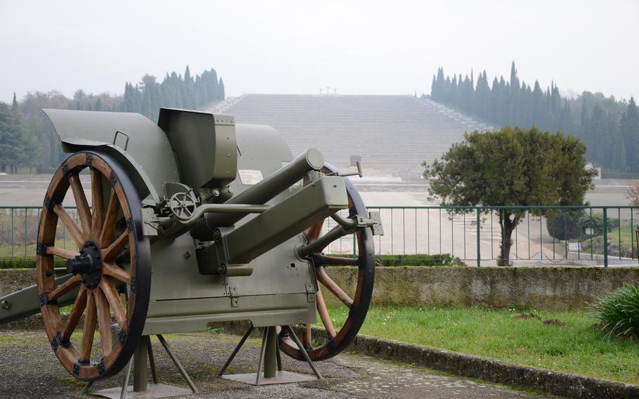 The Military Sacrarium Redipuglia holds the remains of more than 100,000 soldiers who died during World War I. The sanctuary is located near Redipuglia, Italy, about an hour's drive from Aviano Air Base.