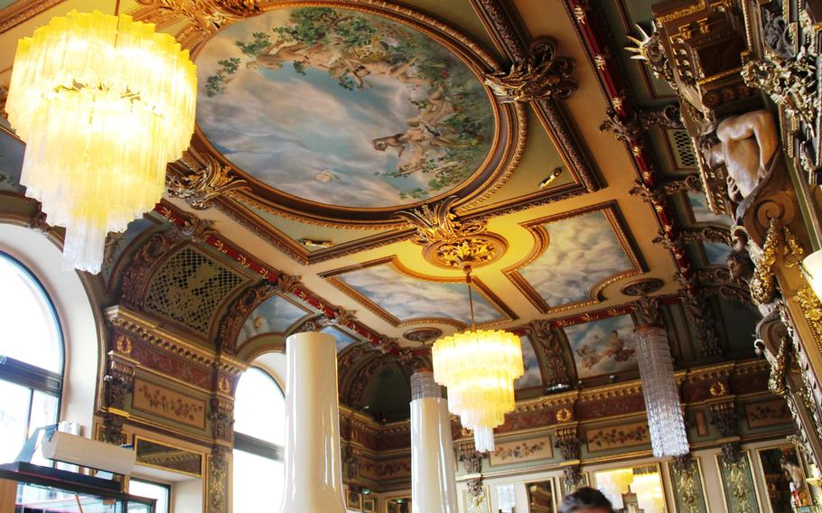 Toulouse's Le Bibent restaurant is luxuriously decorated in baroque and "art nouveau" styles.