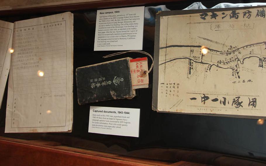  A map, paperback book and diary are examples of items captured from the Japanese during World War II and routinely reviewed by members of the MIS Nisei for useful intelligence. The items are on display at the exhibit "America's Secret Weapon: Japanese Americans in the Military Intelligence Service in World War II" at the U.S. Army Museum of Hawaii.