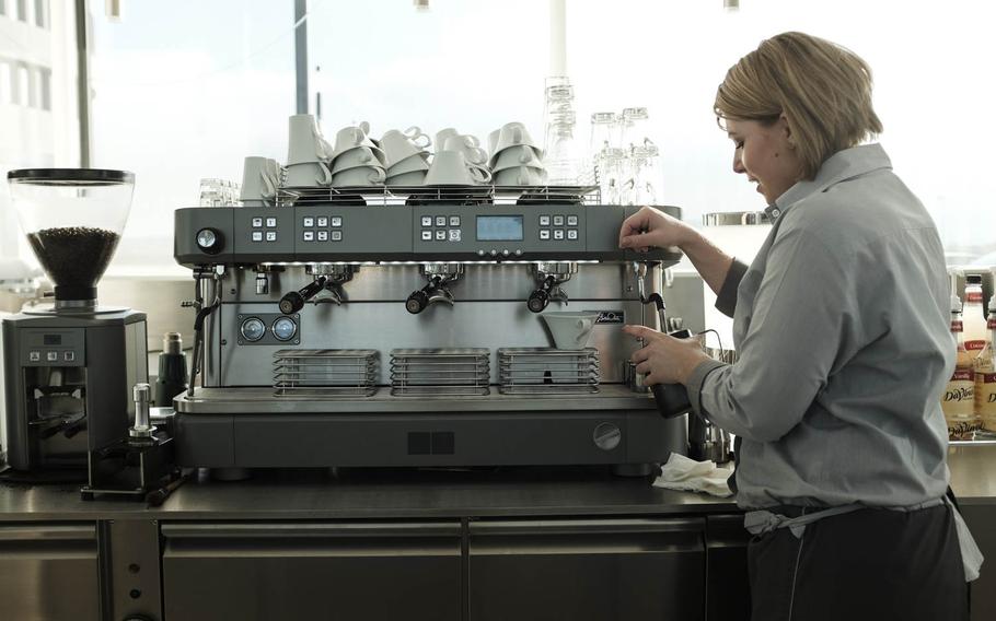 A barista makes a cappuccino in the Cafe Leitz outside the World of Leica.

Joshua L. DeMotts/Stars and Stripes