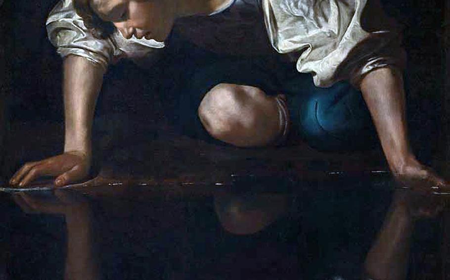 Caravaggio's painting of Narcissus, the nymph who fell in love with his own reflection and provided the modern psychological idea of narcissism is among numerous masterpieces in the Vicenza exhibit.