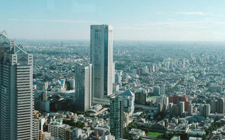 On a clear day, the majority of Tokyo proper is visible from the Tokyo Metropolitain Building's observatories.