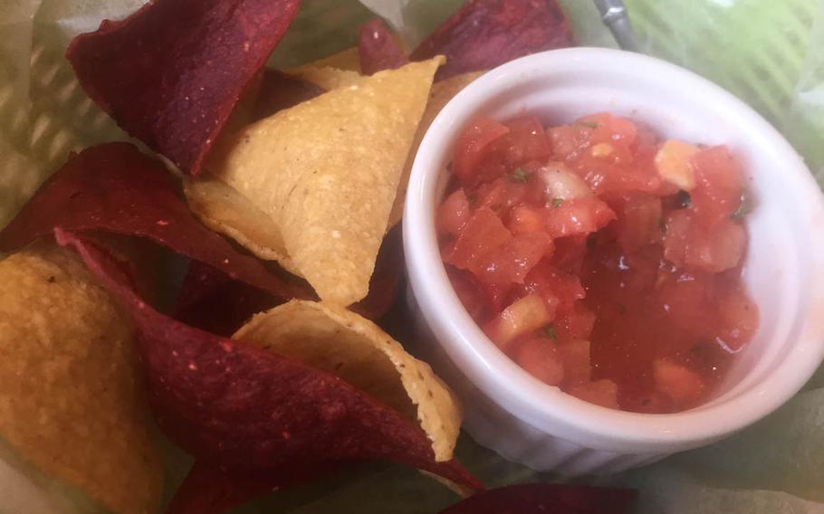 Tortilla chips and salsa at Chile’s Mexican Grill in Tokyo.
