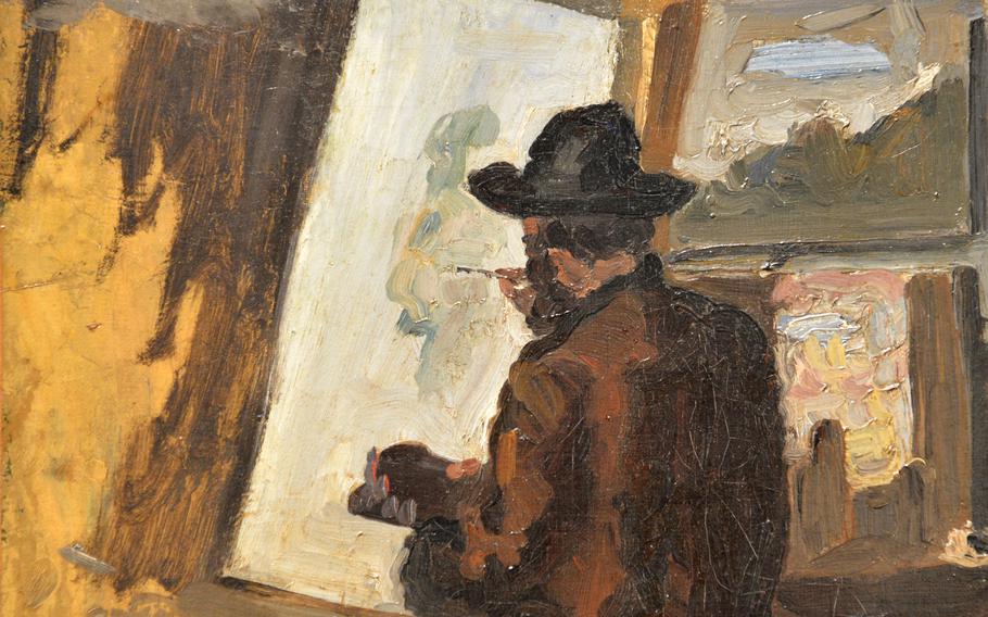 Detail from Jean-Baptiste Armand Guillaumin's "Portrait of Pissarro" from 1868. It is one of many impressionist works on display in the "Monet and the Birth of Impressionism" exhibit at the Städel in Frankfurt, Germany.