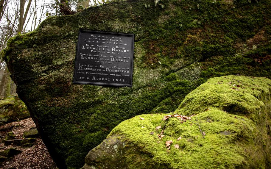 A plaque near one entrance to the Karlstalschlucht trail notes a visit by royalty in the 19th century, when the valley was part of the Trippstadt palace's sprawling gardens.