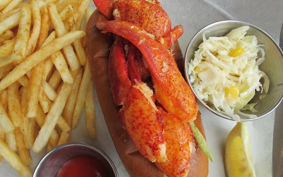 The Connecticut roll at Lobster Bar in Itaewon is simply dressed and comes with coleslaw and seasoned fries.