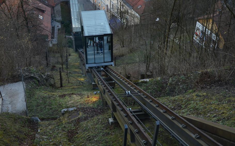The funicular is a great way to catch a quick ride up to the the castle in Ljubljana, Slovenia.