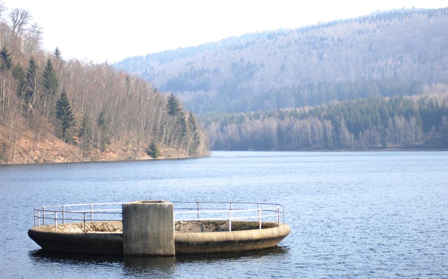 Two intersecting rivers and a lake provide the setting for the Planetenwanderweg hiking trail in Nonnweiler, Germany.