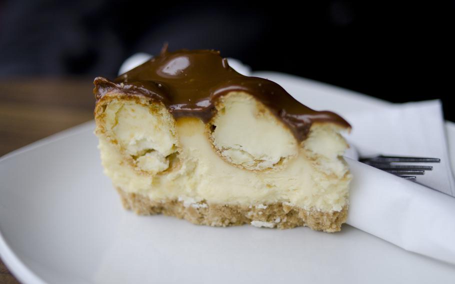 Caramel cheesecake from Charlie's Coffee Company is one of several desserts offered by Charlie's Coffee Company, a new restaurant located in Cambridge, England. The restaurant opened in November.