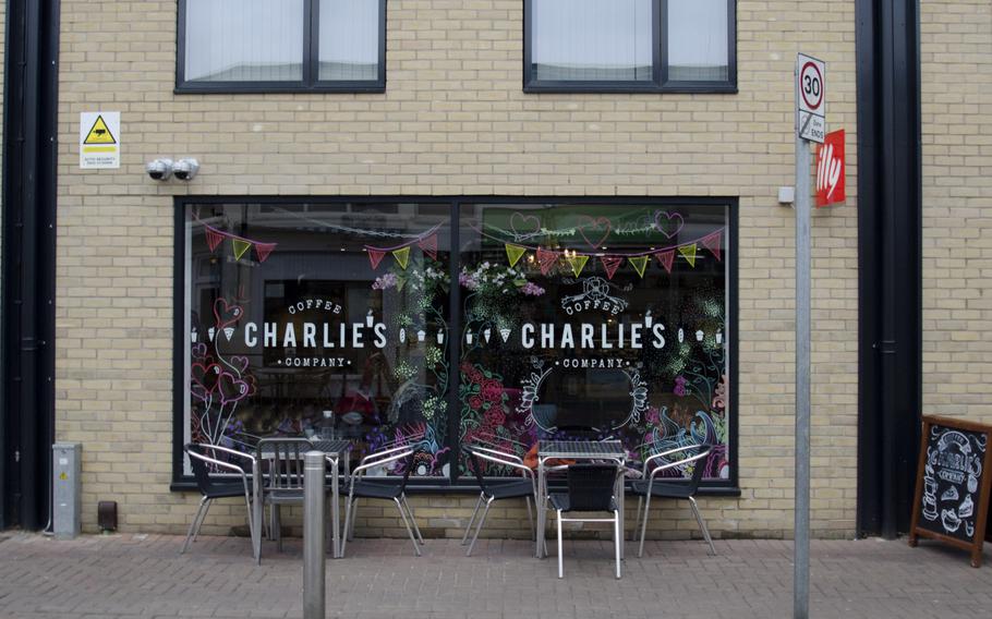 Charlie's Coffee Company in Cambridge, England, opened in November. It is located along a pedestrian street near the Grafton Shopping Centre.