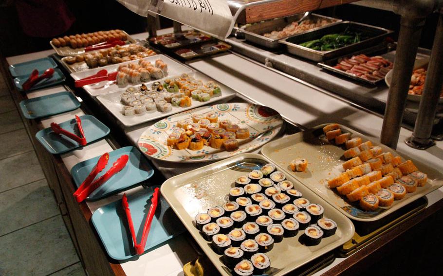 Sushi takes center stage at the buffet at Makittii, with a wide variety of seafood and vegetarian styles.

Wyatt Olson
Stars and Stripes