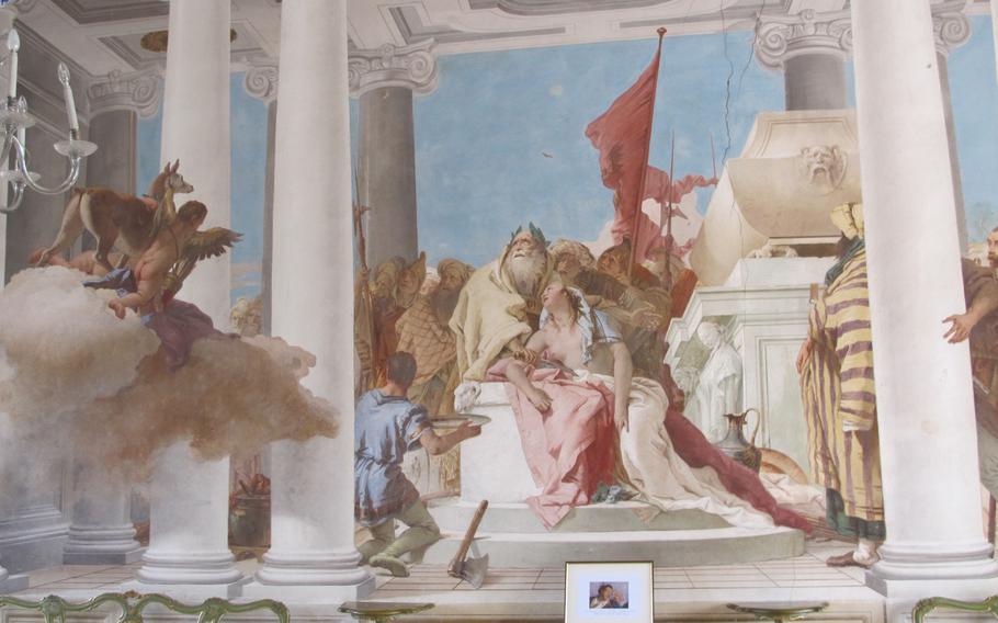 Tiepolo and his son painted the walls of the Villa Valmarana ai Nani in Vicenza after returning from a job at the Würzburg Palace in Germany. Here in the entry hall is "Sacrifice of Iphigenia," the most famous of the museum's frescoes.