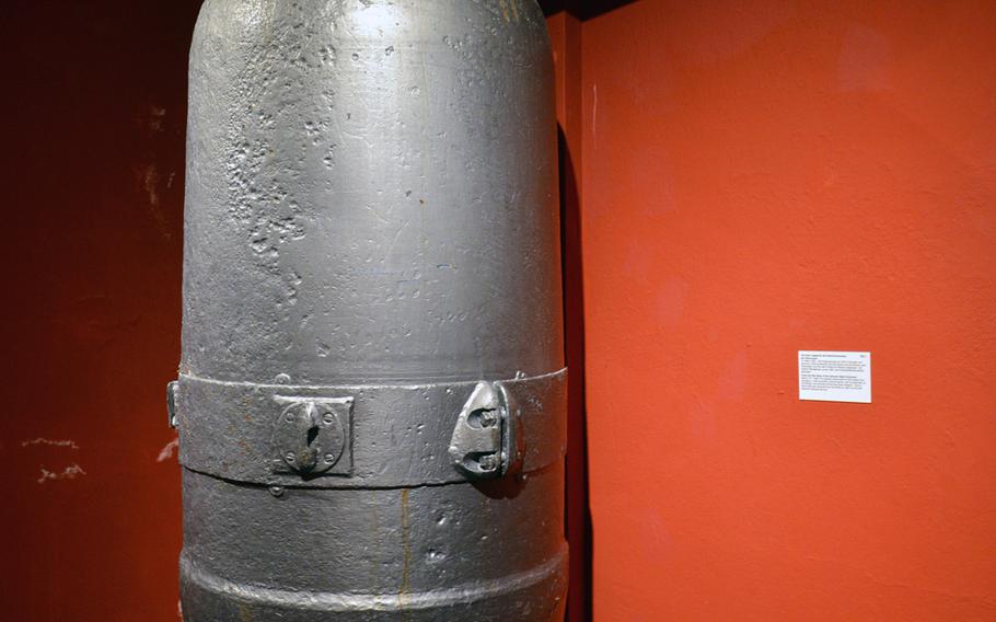After the U.S. Army captured the Ludendorff Bridge intact, the Nazis continued to try to destroy it. This unexploded bomb, on display at the Peace Museum in Remagen, Germany, was pulled out of the Rhine River in 1981 by the German War Materiel Disposal Service