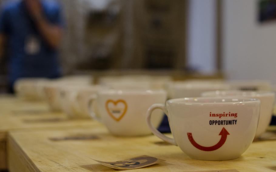 Coffee enthusiasts at the 2014 London Coffee Festival could test their tasting skills at the Union Roastery stall. The roastery asked people to taste three cups of coffee and guess which of the three was not made from the same beans as the other two.