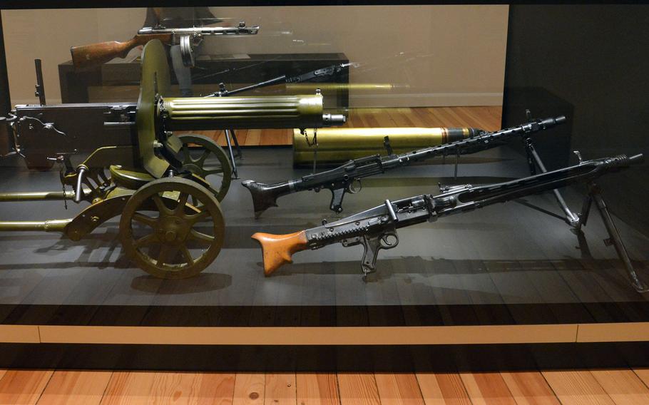 World War II-era Soviet weapons on display at the German-Russian Museum in Berlin-Karlshorst.