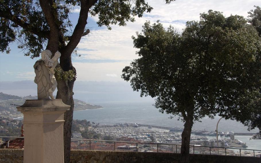 The coastal view from the heights of Sanremo is well worth the climb through the alleys of La Pigna, the old and intriguing section of the town.