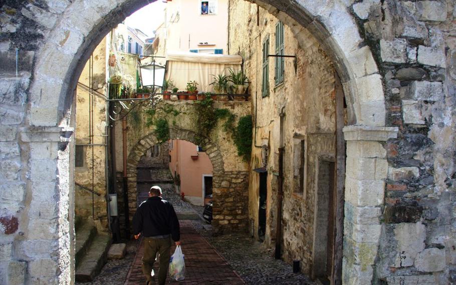 Climb the twisty alleys of the old town, La Pigna, in Sanremo, a charming town on Italy's Riviera.