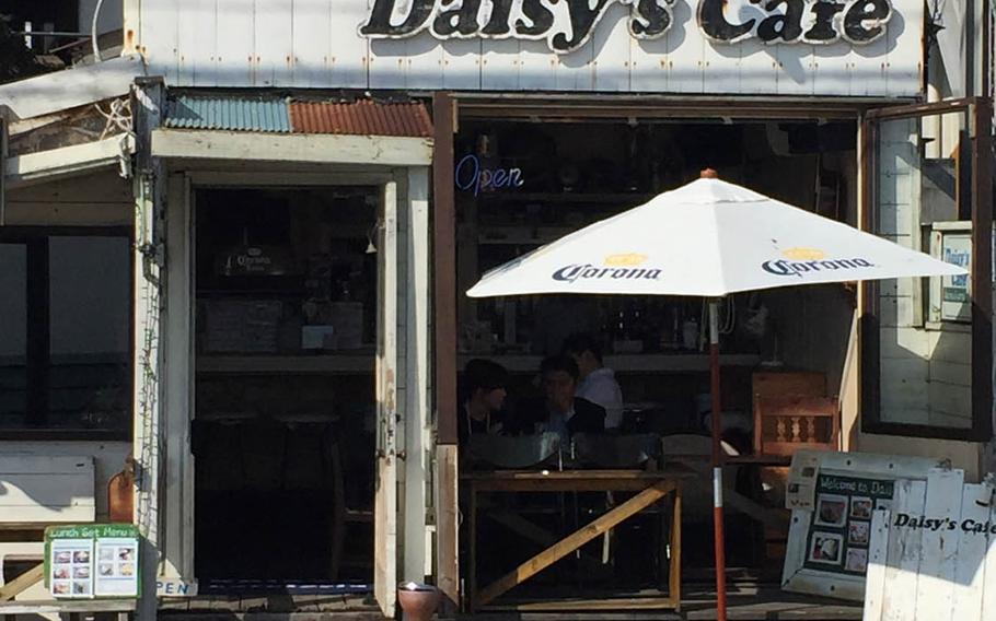Daisy's Cafe in Kamakura, Japan, is a short walk from Hase station and is right across the street from the beach.